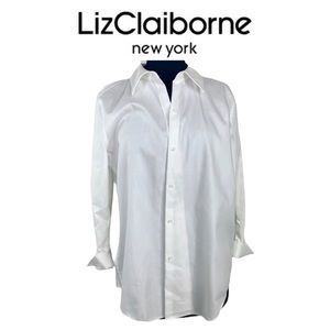 Liz Claiborne White Oxford 3/4 sleeve